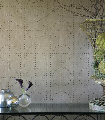 Crezana Soho Square studded grasscloth wallcovering