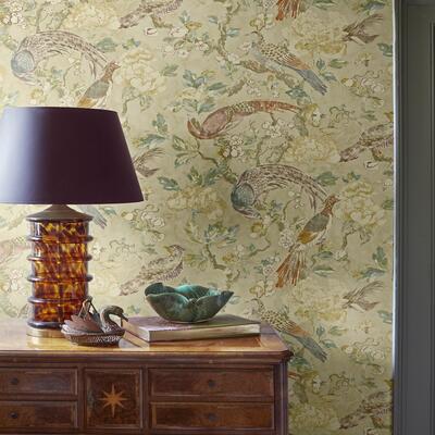 Madeaux Aviary wallcovering in 08 Earth Tones