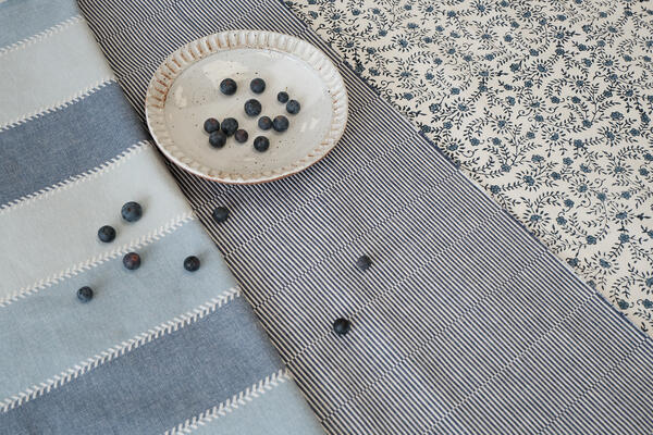 Patterns in Indigo, ceramics by Mt. Washington Pottery