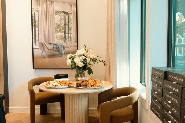 A cozy vignette inside the showroom