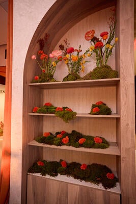 The Cosentino City Miami showroom space was transformed into a floral oasis rooted in natural materials and textures