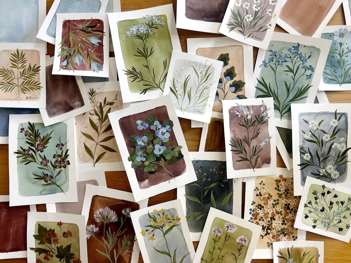 This Michigan-based watercolor artist is a designer favorite for botanical textiles