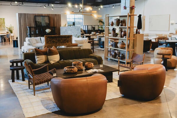 A luxe living room vignette