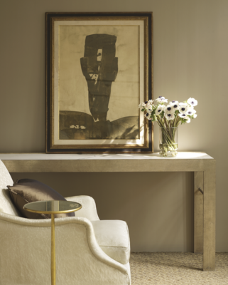 Fournir Collections Pratt console, Austin club chair, Bijoux side table